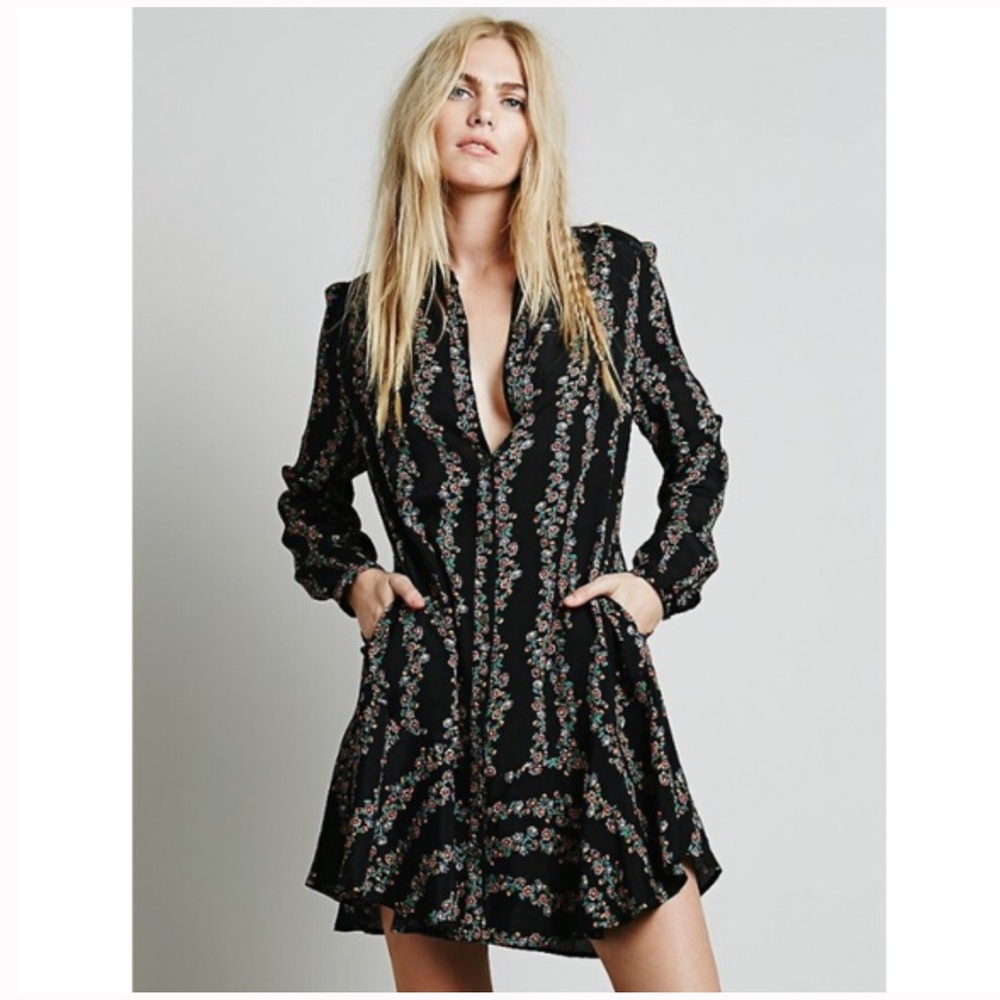 Free People Retro Floral Tunic Dress